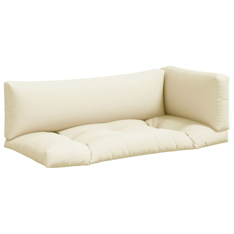 VidaXL coussins de palette 3 pcs tissu couleur crème