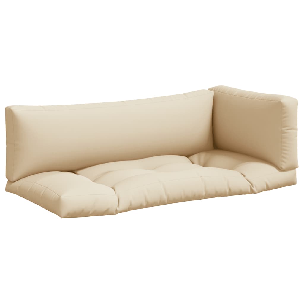 VidaXL coussins de palette 3 pcs tissu beige