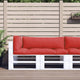 VidaXL coussins de palette 3 pcs tissu rouge