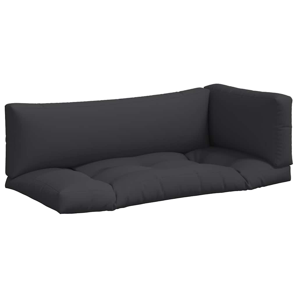 VidaXL coussins de palette 3 pcs tissu noir