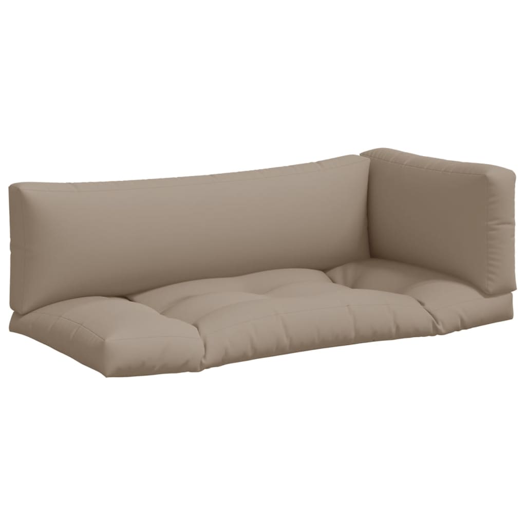 VidaXL coussins de palette 3 pcs tissu taupe
