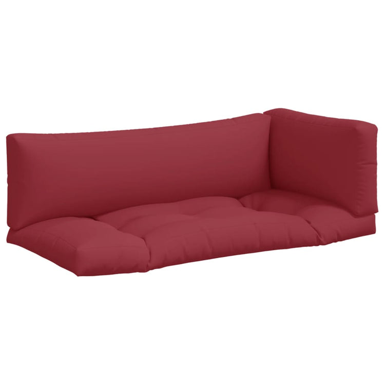VidaXL coussins de palette 3 pcs tissu rouge vin