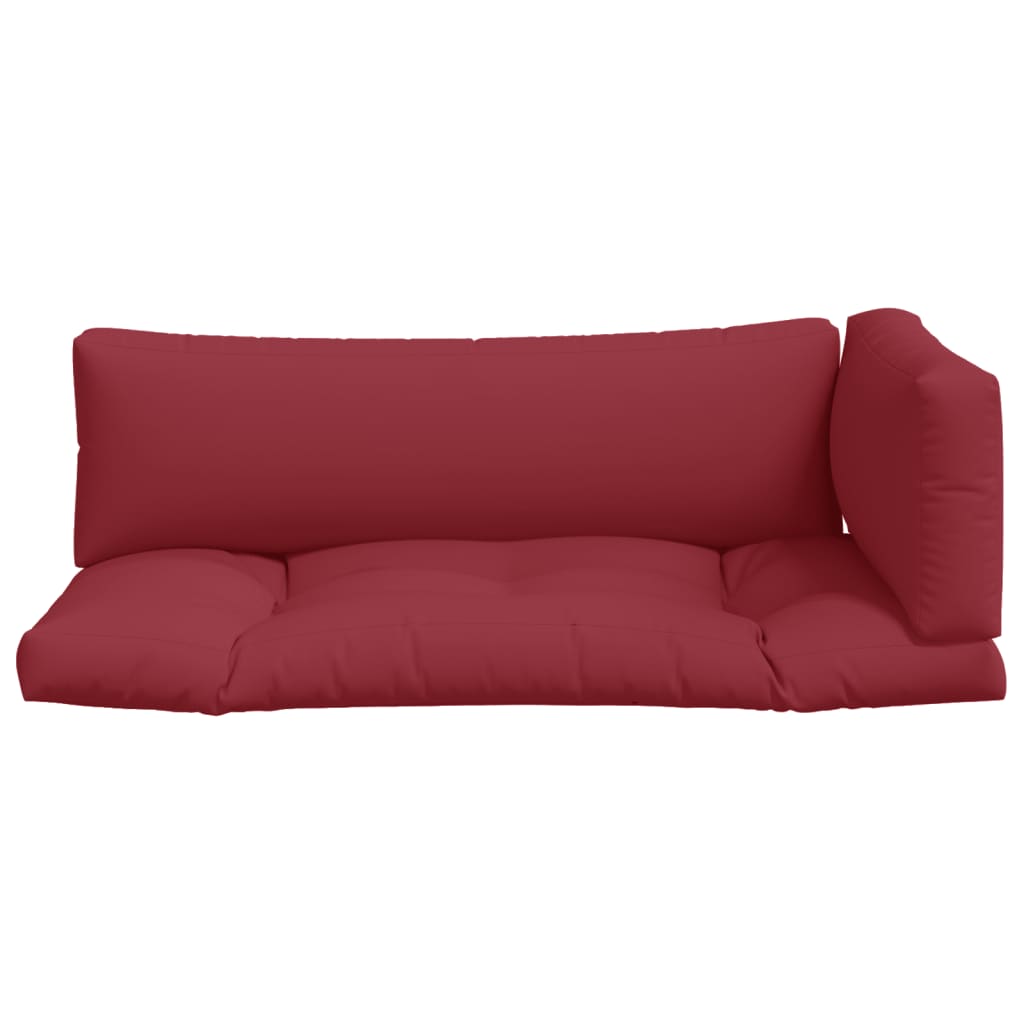 VidaXL coussins de palette 3 pcs tissu rouge vin