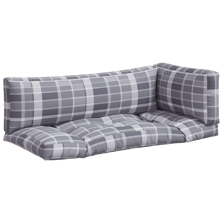 VidaXL coussins de palette 3 pcs tissu à motif losange gris