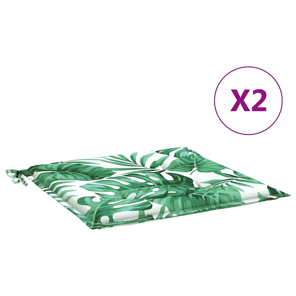 Vidaxx coussins de chaise 2 pcs motif feuille 40x40x4 cm tissu