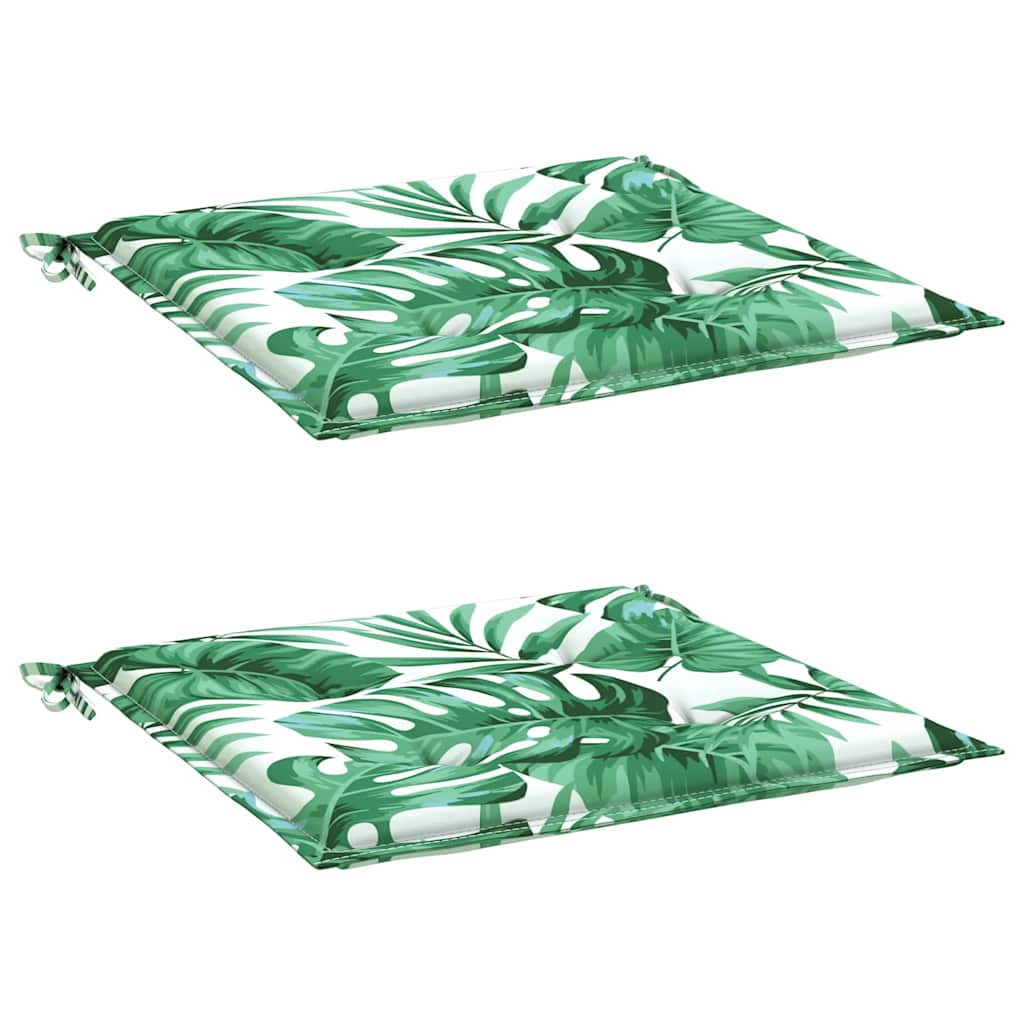 Vidaxx coussins de chaise 2 pcs motif feuille 40x40x4 cm tissu