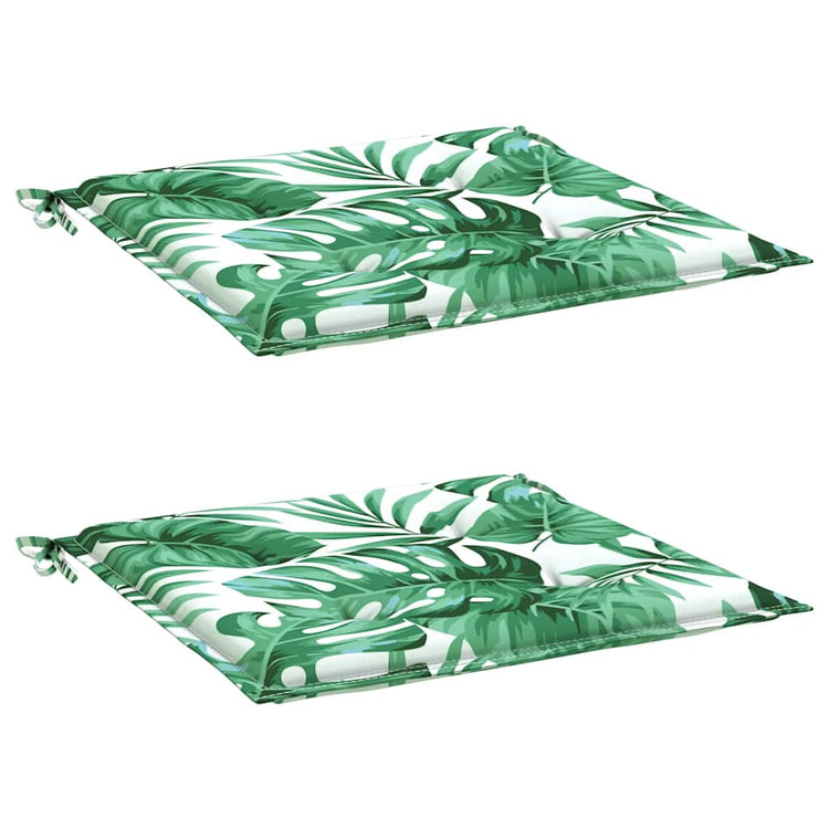 Vidaxx coussins de chaise 2 pcs motif feuille 40x40x4 cm tissu