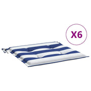Coussins de chaise de jardin vidaxl 6 étroites 40x40x3 cm tissu blanc et bleu - afbeelding 2