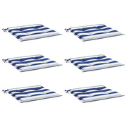 Coussins de chaise de jardin vidaxl 6 étroites 40x40x3 cm tissu blanc et bleu - afbeelding 3