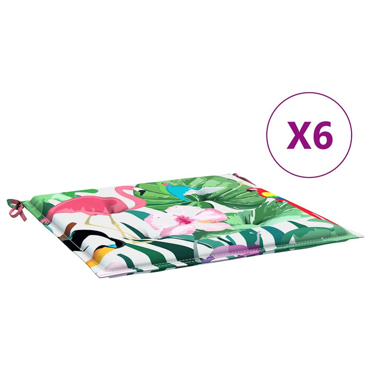 Coussins de chaise de jardin vidaxl 6 pcs 40x40x3 cm tissu multi-colorants