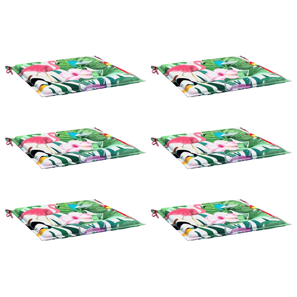 Coussins de chaise de jardin vidaxl 6 pcs 40x40x3 cm tissu multi-colorants