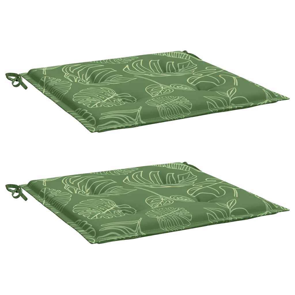 Coussins de chaise vidaxl 2 pcs motifs de feuilles 40x40x3 cm tissu