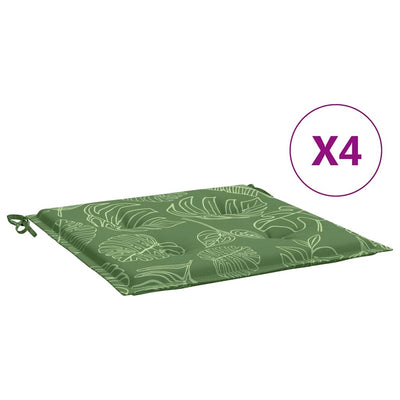 Coussins de chaise vidaxl 4 pcs motifs de feuilles 40x40x3 cm tissu