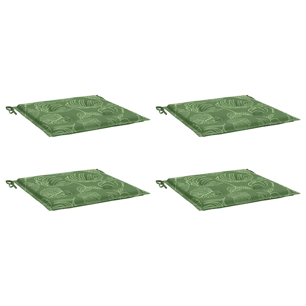 Coussins de chaise vidaxl 4 pcs motifs de feuilles 40x40x3 cm tissu