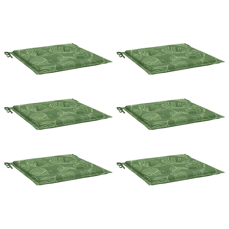 Coussins de chaise vidaxl 6 pcs motifs de feuilles 40x40x3 cm tissu