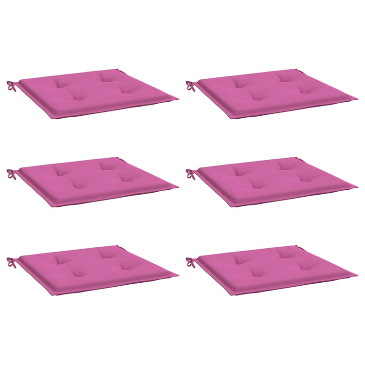 Coussins de chaise de jardin vidaxl 6 st 40x40x3 cm tissu rose