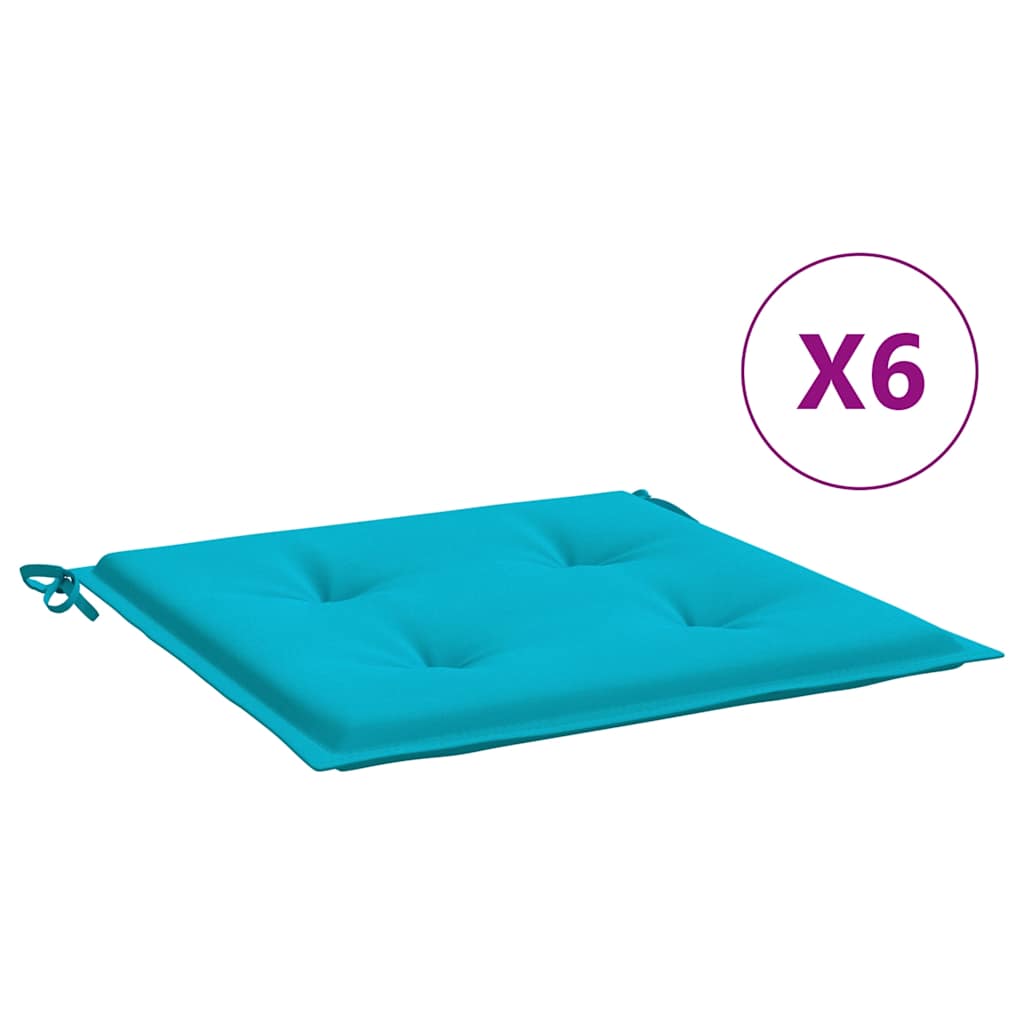 Vidaxl Garden Chair Cushions 6 PCS 40x40x3 cm TURNIE TURQUISE