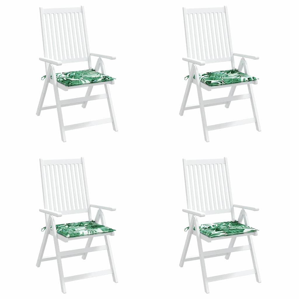 VidaXL coussins de chaise 4 pcs motif feuille 50 x 50 x 4 cm tissu oxford