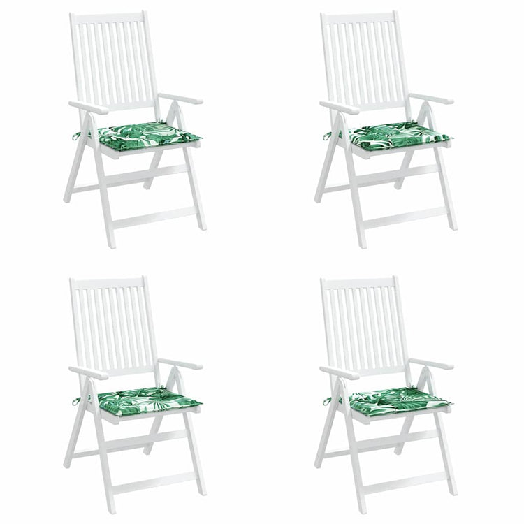 VidaXL coussins de chaise 4 pcs motif feuille 50 x 50 x 4 cm tissu oxford