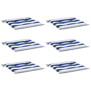 Coussins de chaise de jardin vidaxl 6 étroites à rayures 50x50x3 cm tissu blanc et bleu - afbeelding 3