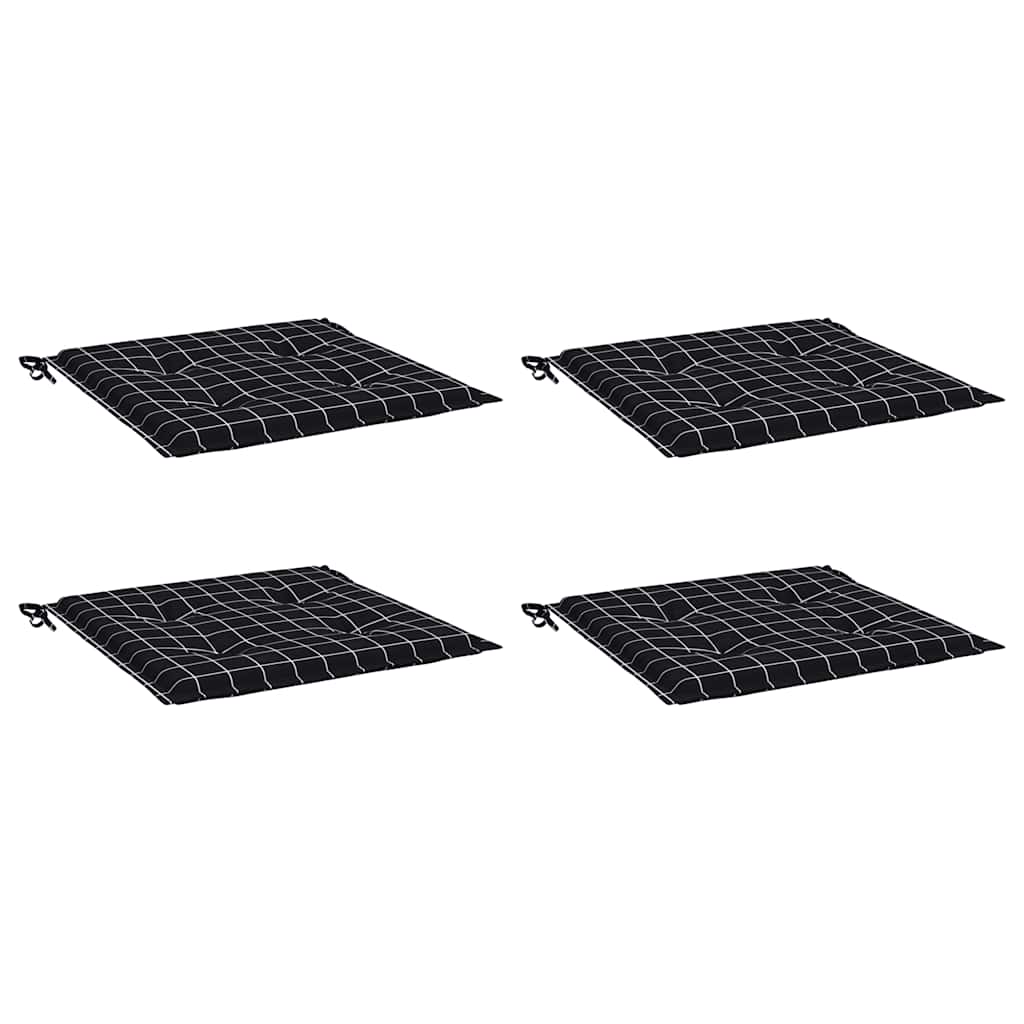Coussins de chaise de jardin vidaxl 4 stedcarn motif 50x50x3 cm tissu noir