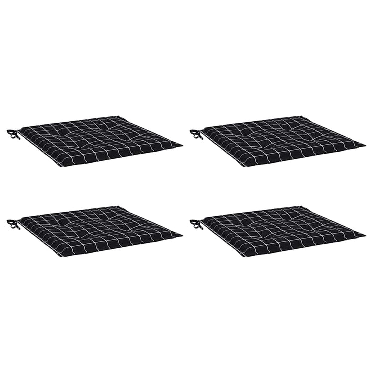 Coussins de chaise de jardin vidaxl 4 stedcarn motif 50x50x3 cm tissu noir