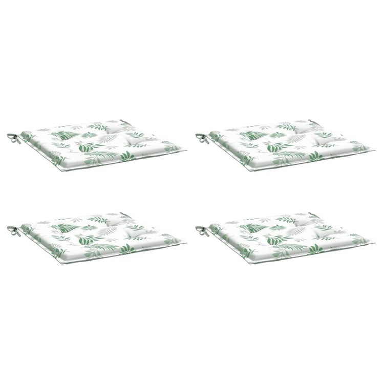Coussins de chaise de jardin vidaxl 4 pcs motifs de feuilles 50x50x3 cm tissu