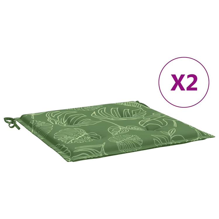 Coussins de chaise vidaxl 2 pcs motifs de feuilles 50x50x3 cm tissu