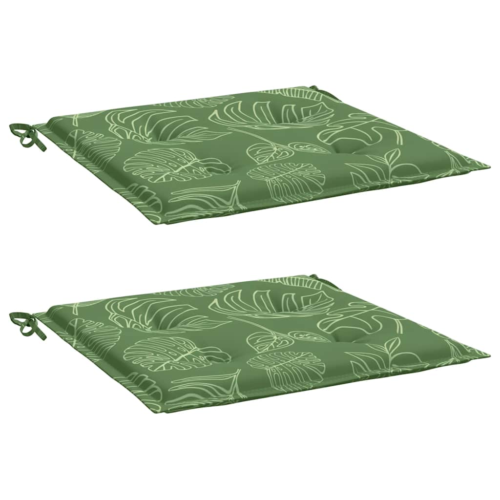 Coussins de chaise vidaxl 2 pcs motifs de feuilles 50x50x3 cm tissu