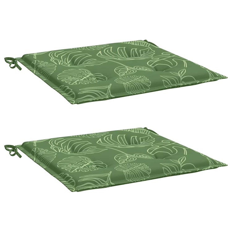 Coussins de chaise vidaxl 2 pcs motifs de feuilles 50x50x3 cm tissu
