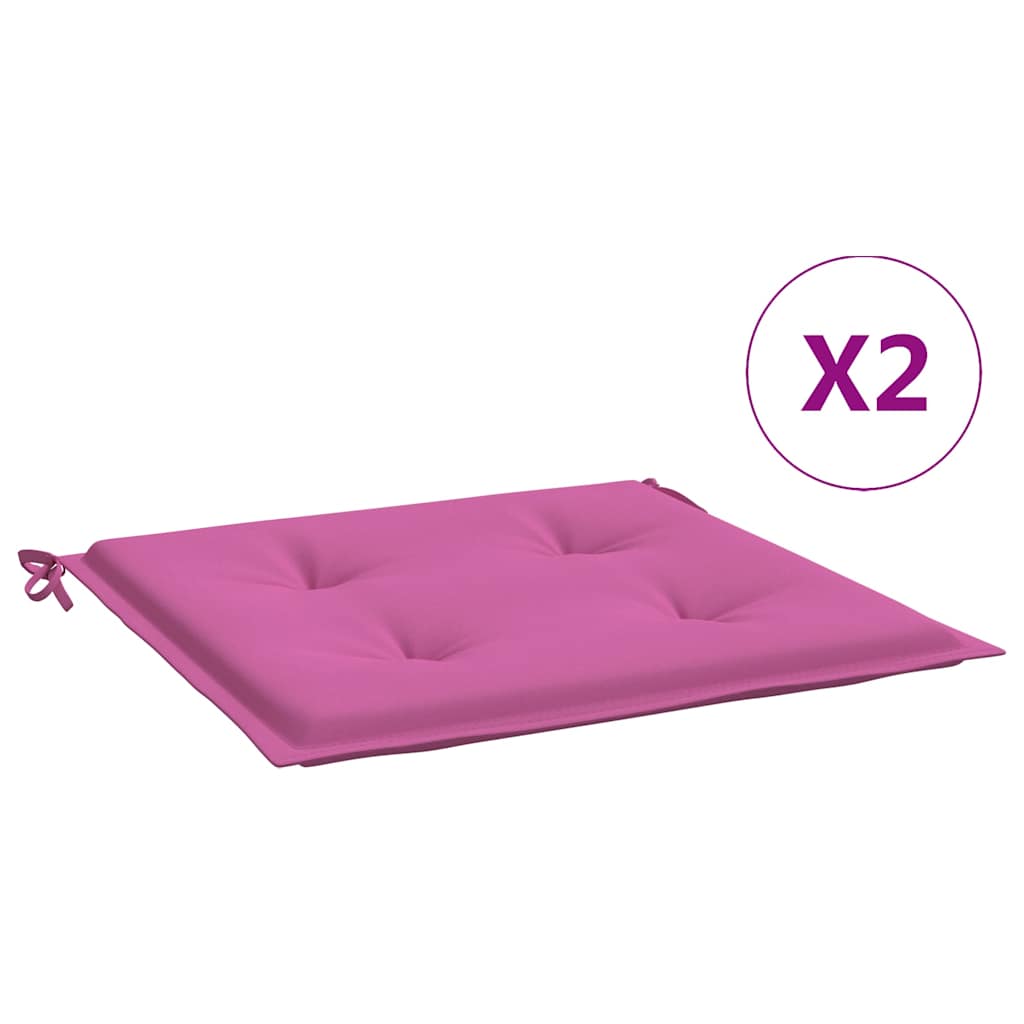 Coussins de chaise de jardin vidaxl 2 ST 50x50x3 cm tissu rose