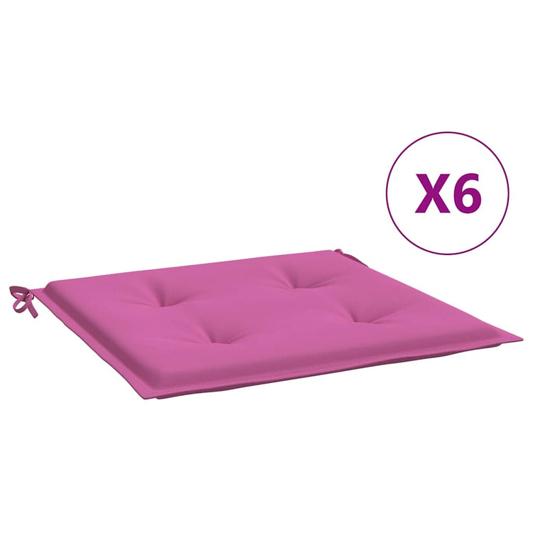 Coussins de chaise de jardin vidaxl 6 st 50x50x3 cm tissu rose