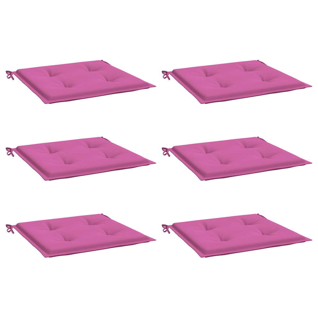 Coussins de chaise de jardin vidaxl 6 st 50x50x3 cm tissu rose