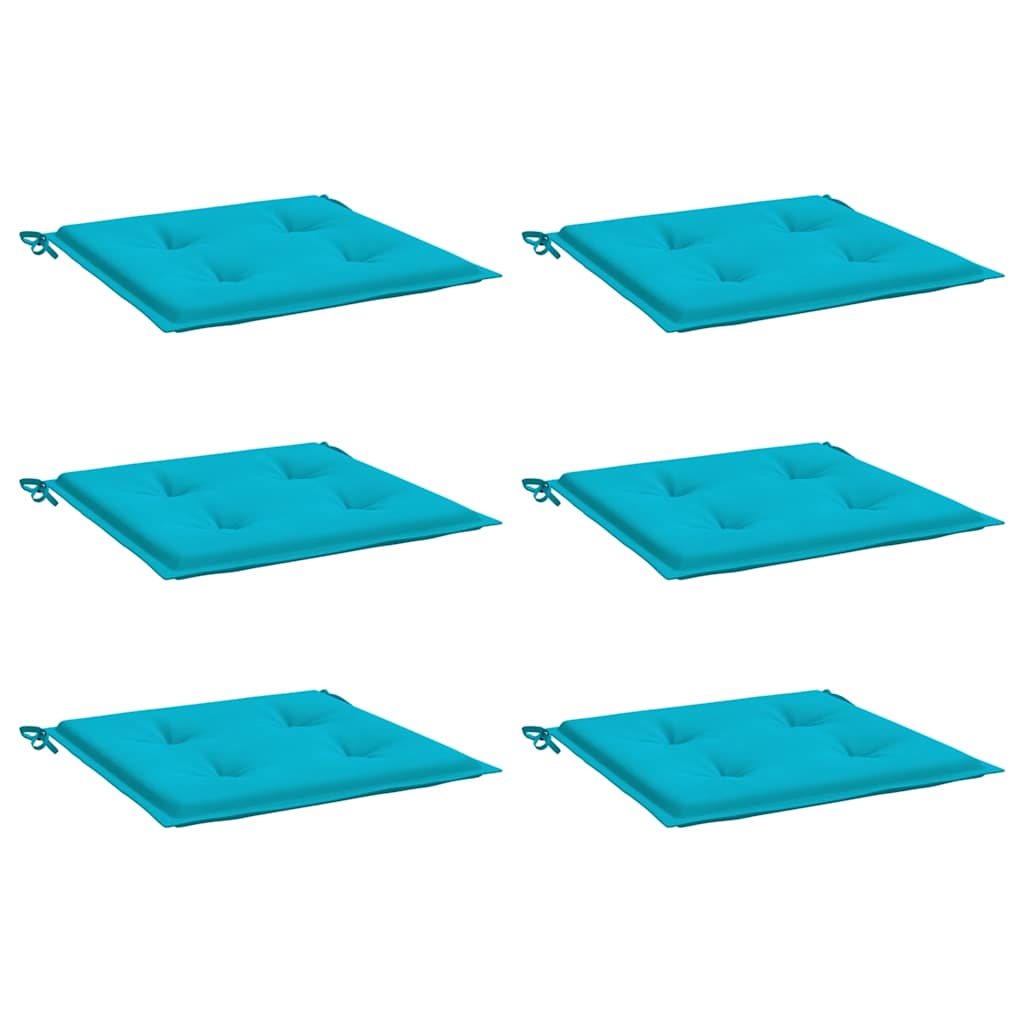 Coussins de chaise de jardin vidaxl 6 ST 50x50x3 cm Turquoise en tissu