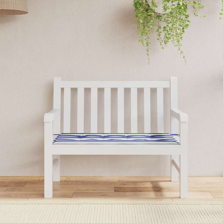 Vidaxl Garden Banc Cushion Striped 100x50x3 cm Oxford Fabric blanc and Bleu