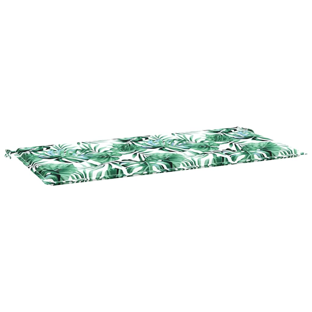 Vidaxl jardin banc coussin 120x50x3 cm motif de feuille de tissu oxford