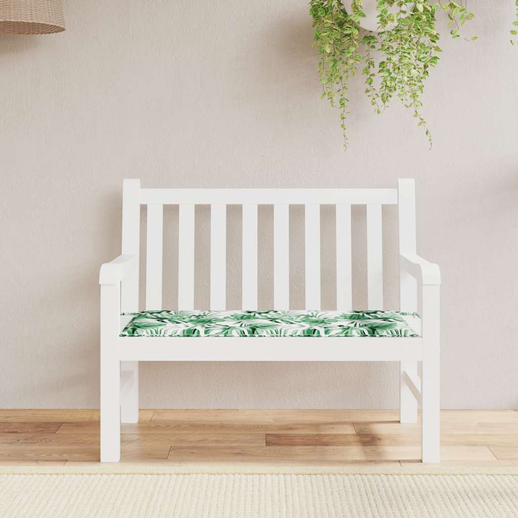 Vidaxl jardin banc coussin 120x50x3 cm motif de feuille de tissu oxford