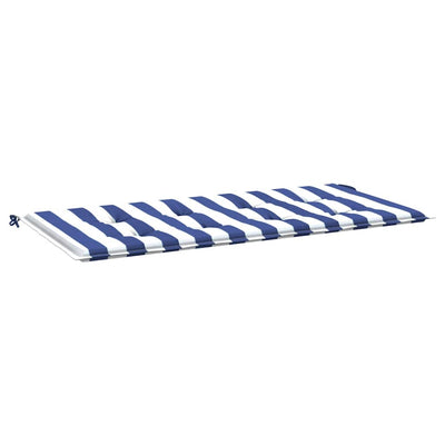 Vidaxl Garden Banc Cushion Striped 120x50x3 cm Oxford Fabric blanc et bleu