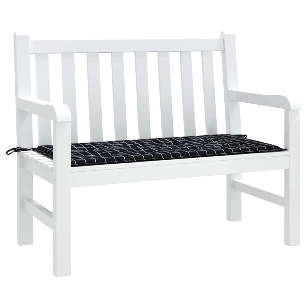 Vidaxl Garden Banc Cushion Checker Match 120x50x3 cm Oxford tissu noir