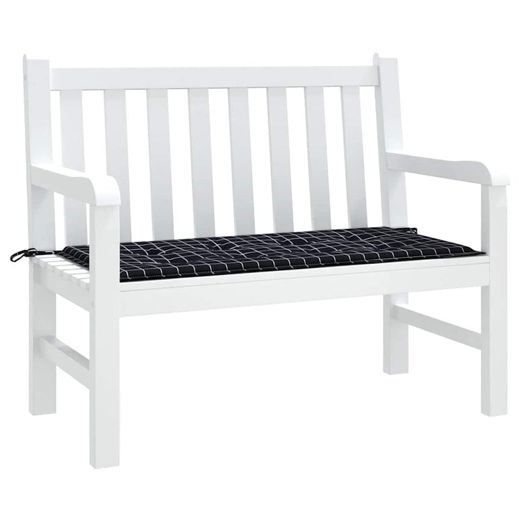Vidaxl Garden Banc Cushion Checker Match 120x50x3 cm Oxford tissu noir