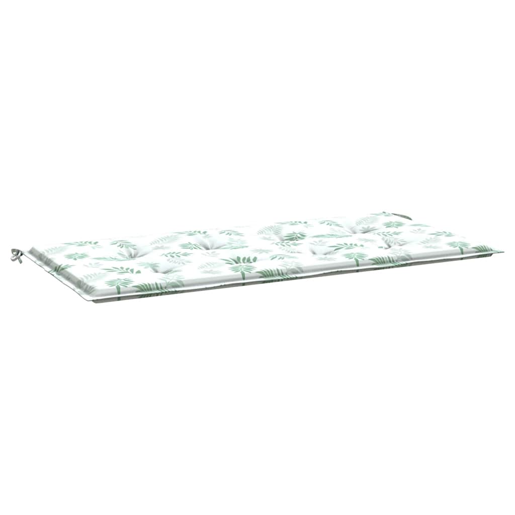 Vidaxl jardin banc coussin 120x50x3 cm motif de feuille de tissu oxford