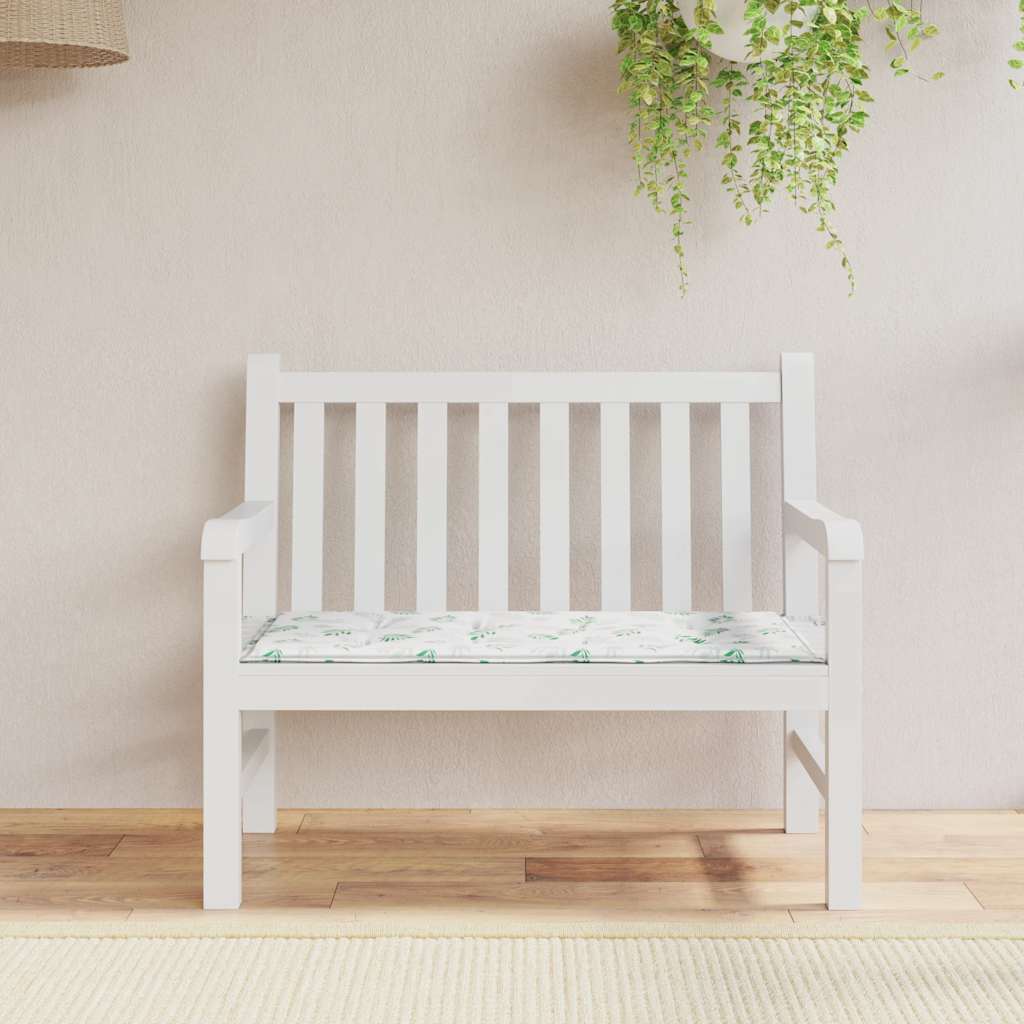 Vidaxl jardin banc coussin 120x50x3 cm motif de feuille de tissu oxford