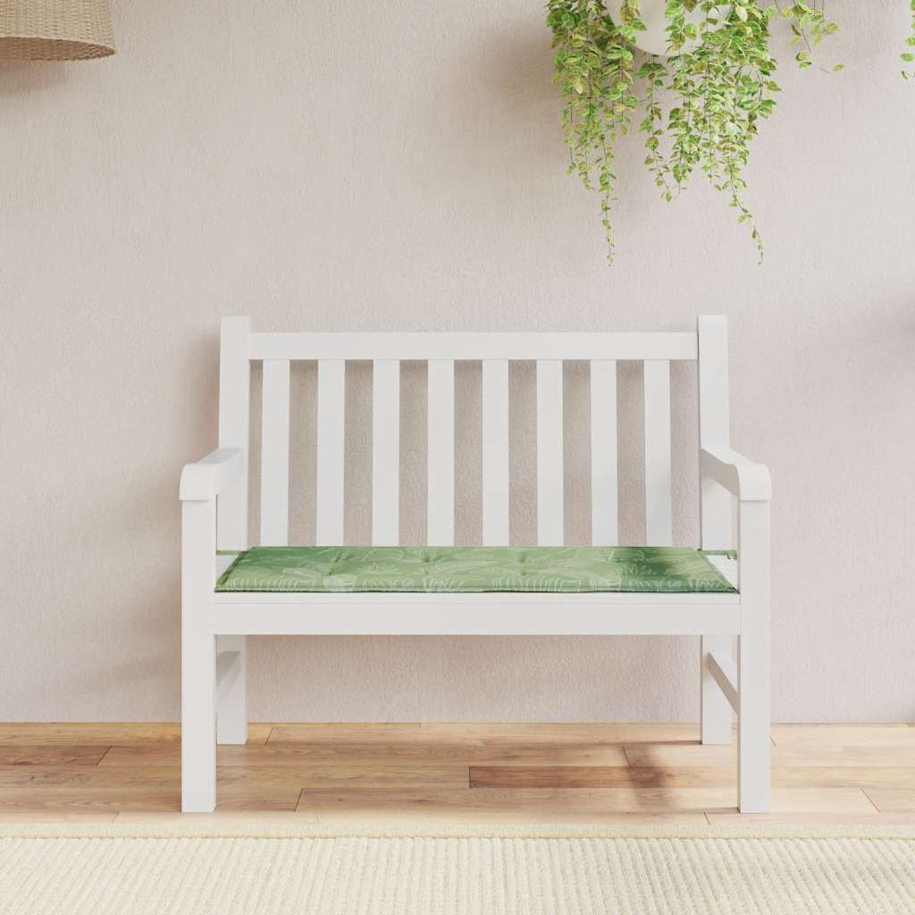 Vidaxl jardin banc coussin 120x50x3 cm motif de feuille de tissu oxford
