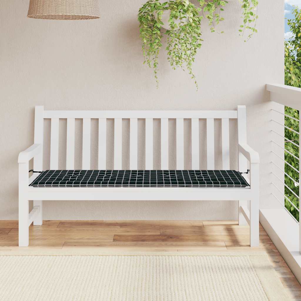 Vidaxl Garden Banc Cushion Match Diamond 150x50x3 cm Oxford tissu noir