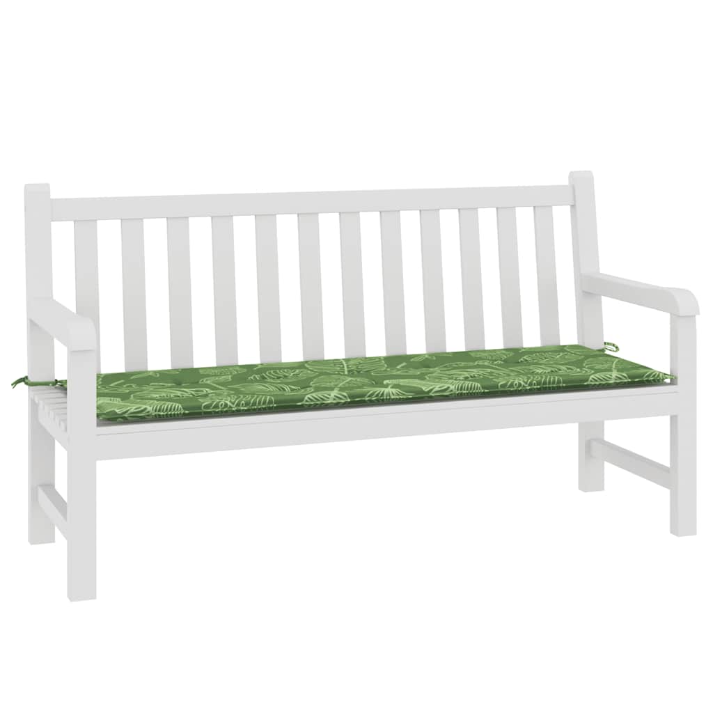 Vidaxl jardin banc coussin 150x50x3 cm motif de feuille de tissu oxford