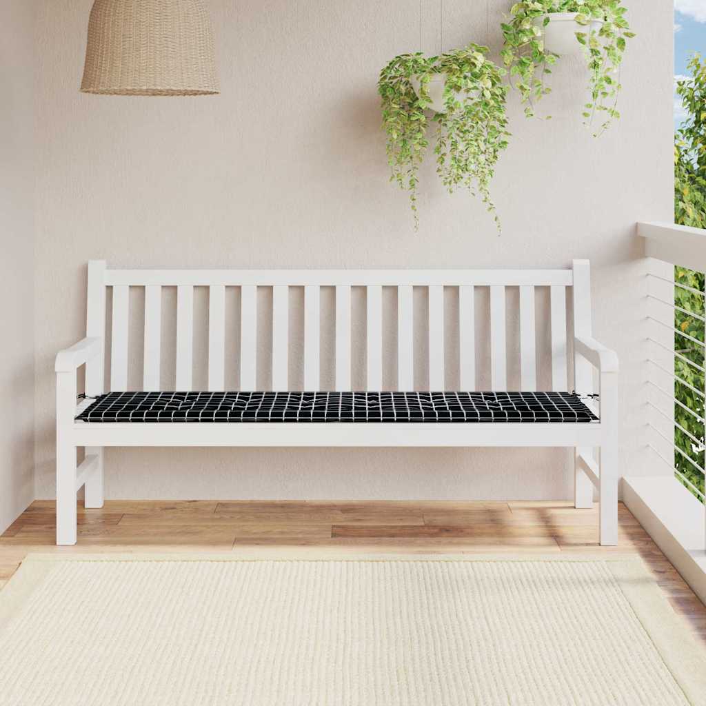 Vidaxx coussin de canapé à carreaux diamant noir 150 x 50 x 3 cm tissu oxford