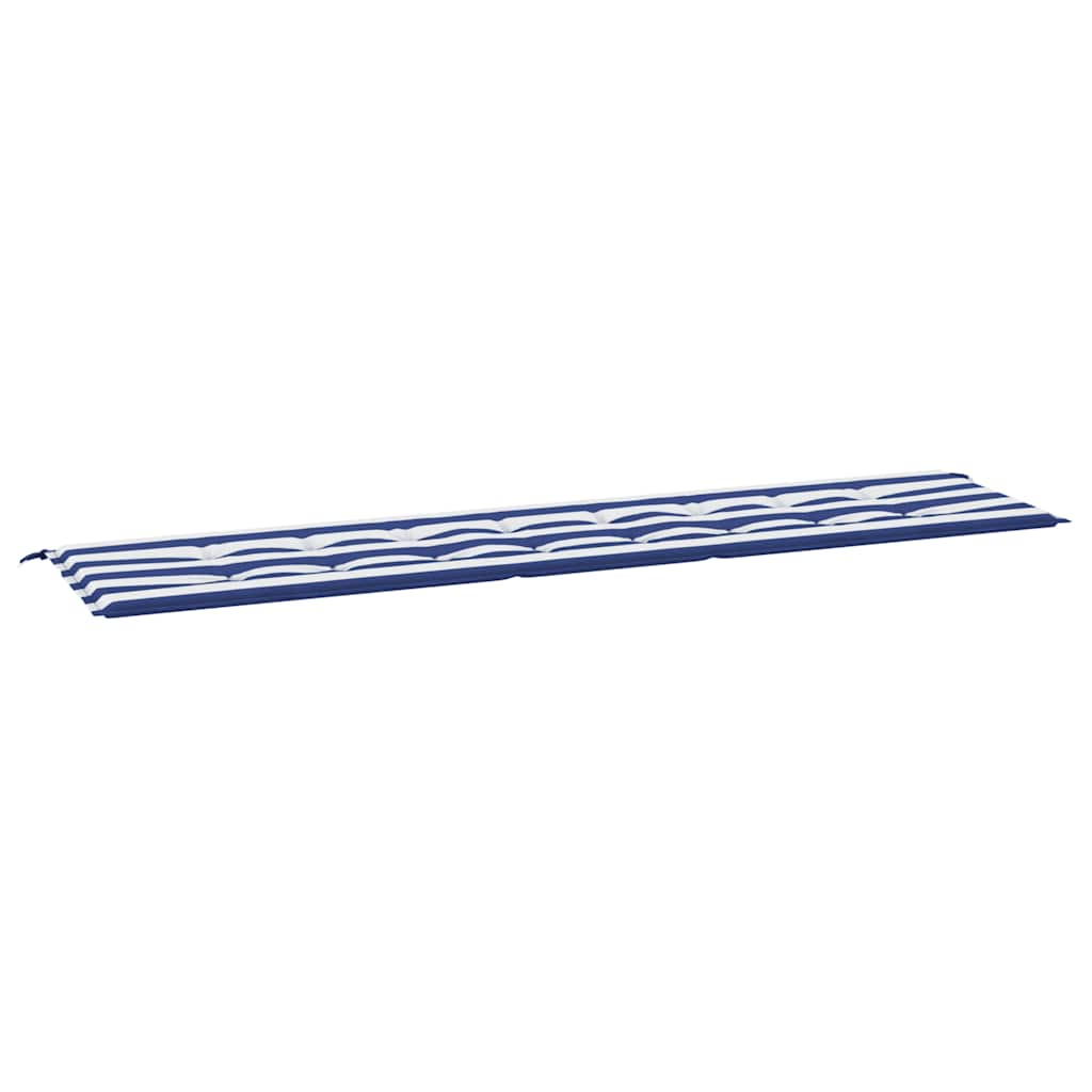Vidaxl Garden Banc Cushion rayé 200x50x3 cm tissu blanc et bleu