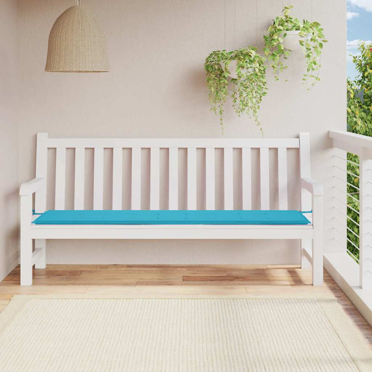 Vidaxl jardin banc coussin 200x50x3 cm tissu turquoise