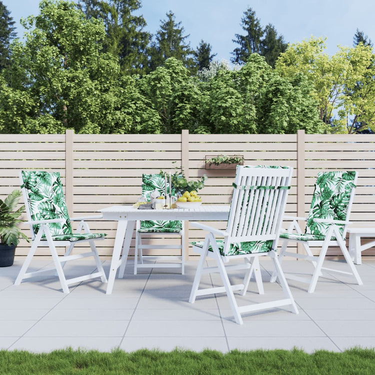 Coussins de chaise vidaxl 4 st tissu de motif de feuille arrière haut