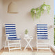 VidaXL coussins de chaise 2 pcs dossier haut tissu rayé blanc et bleu